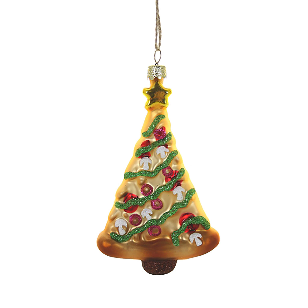 cody foster pizza tree glass holiday ornament.