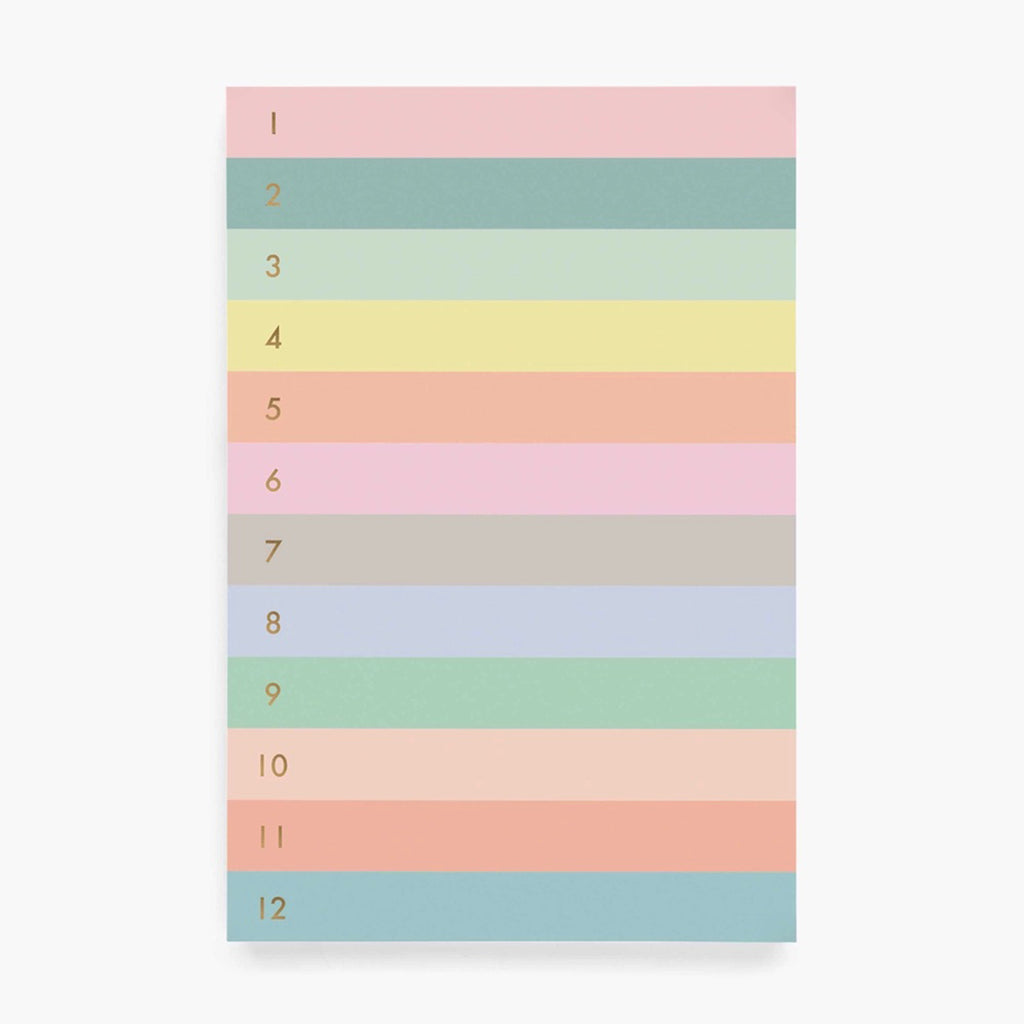 rifle paper numbered color block large memo notepad