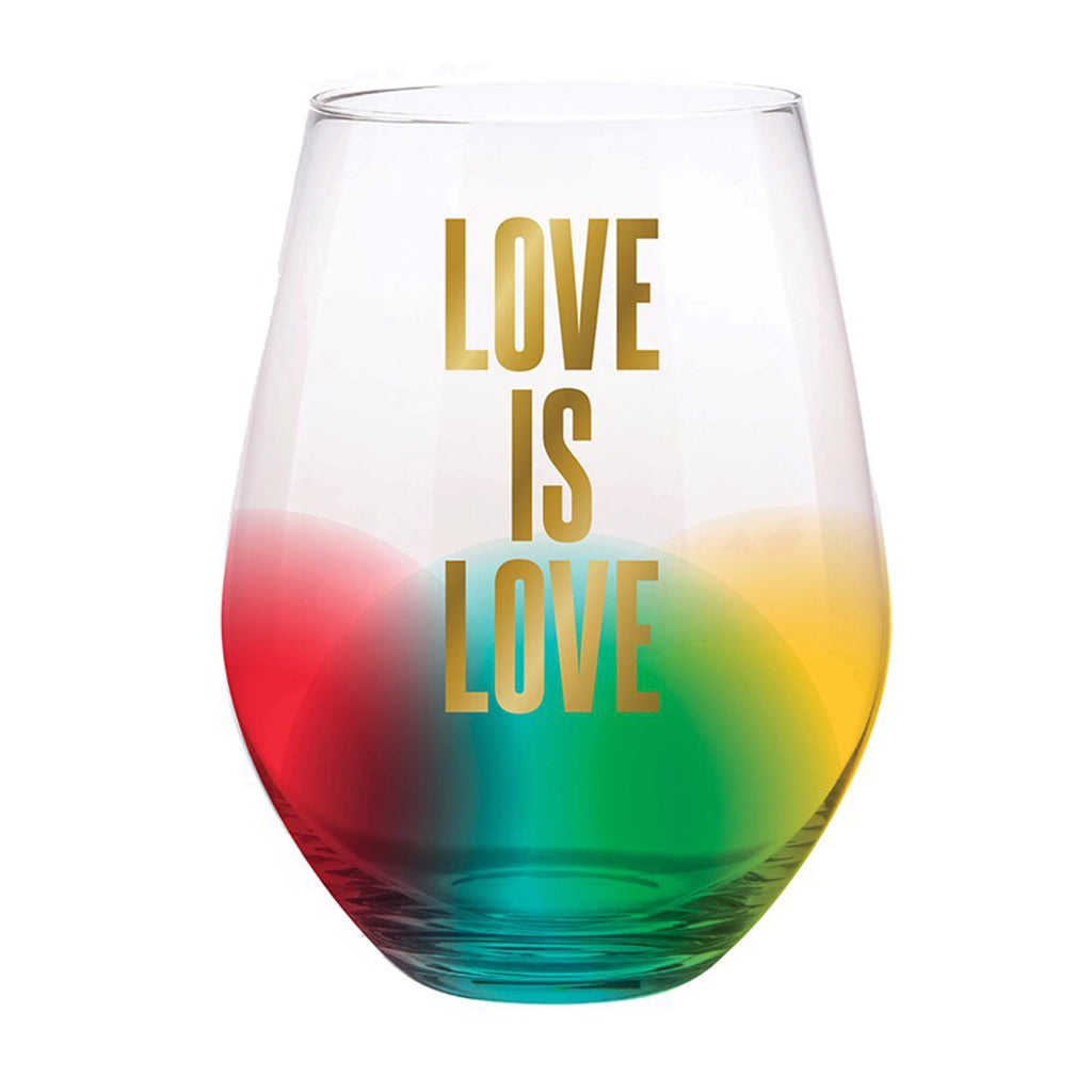 slant collections love is love 30 ounce jumbo stemless wine glass pride barware
