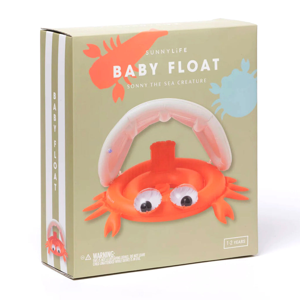 Sunnylife Sonny the Sea Creature Inflatable Baby Float in box packaging.