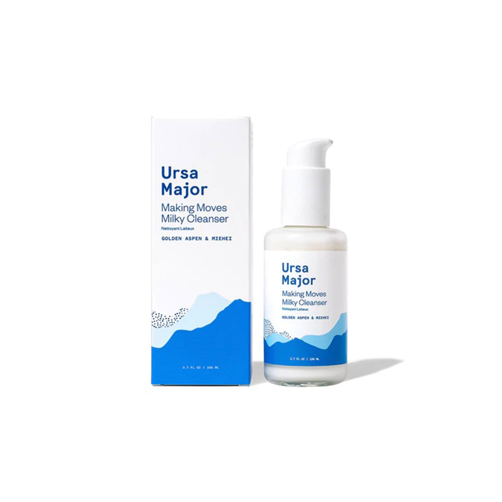 ursa major making moves milk cleanser in pump bottle with matching box
